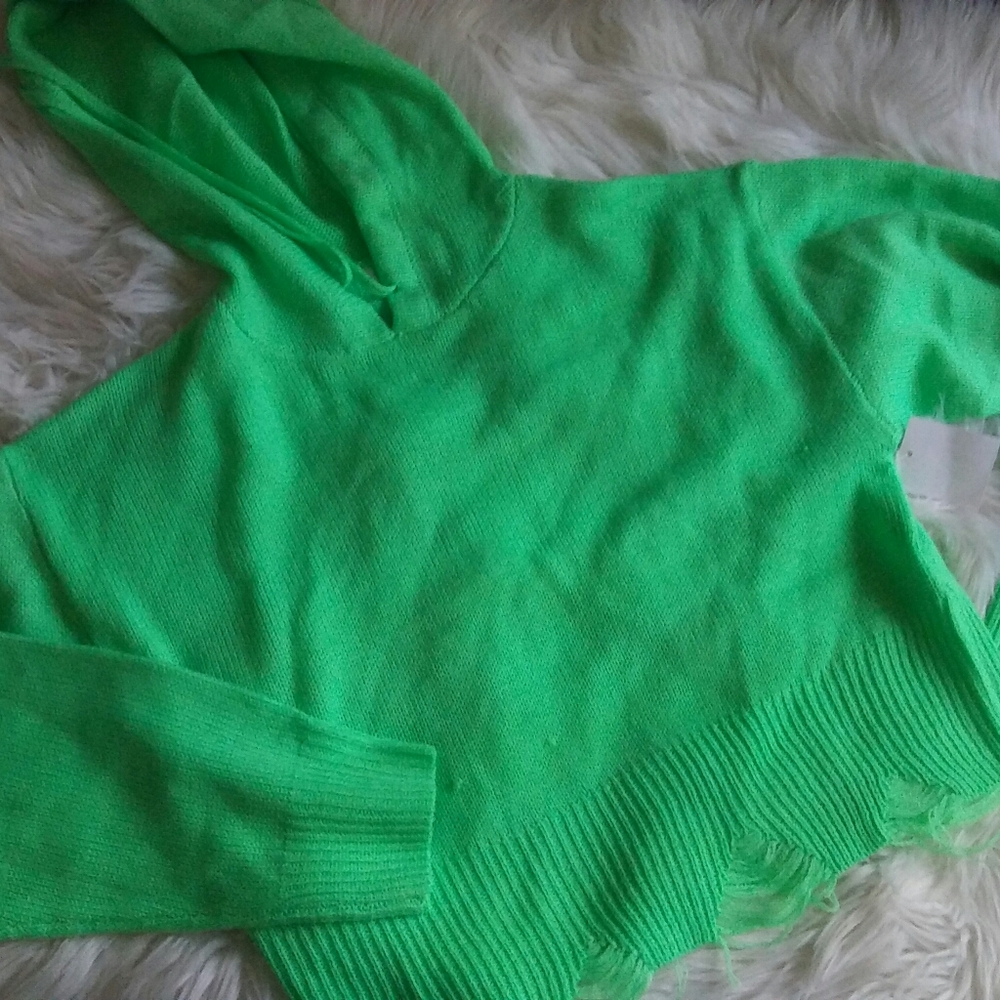 Wild Honey Distressed Hooded Sweater Size M - Picture 4 of 8